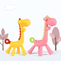 Manufacturer provide baby safe organic silicone giraffe teether