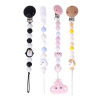 China Manufacturer Wholesale Silicone Baby Chewable Pacifier Clips Holder Dummy Chain Clip